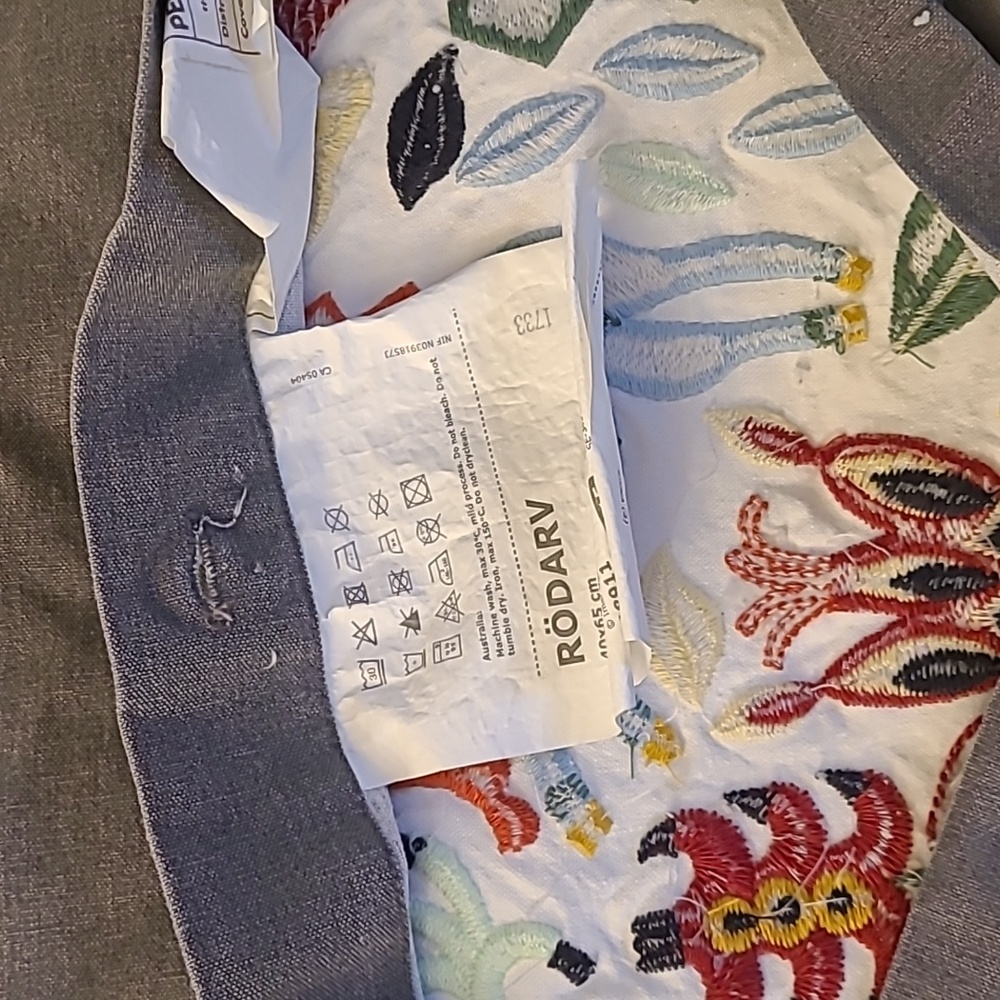 IKEA  Rödarv Multicolor Embroidered Cushion Covers (2) - Picture 7 of 8